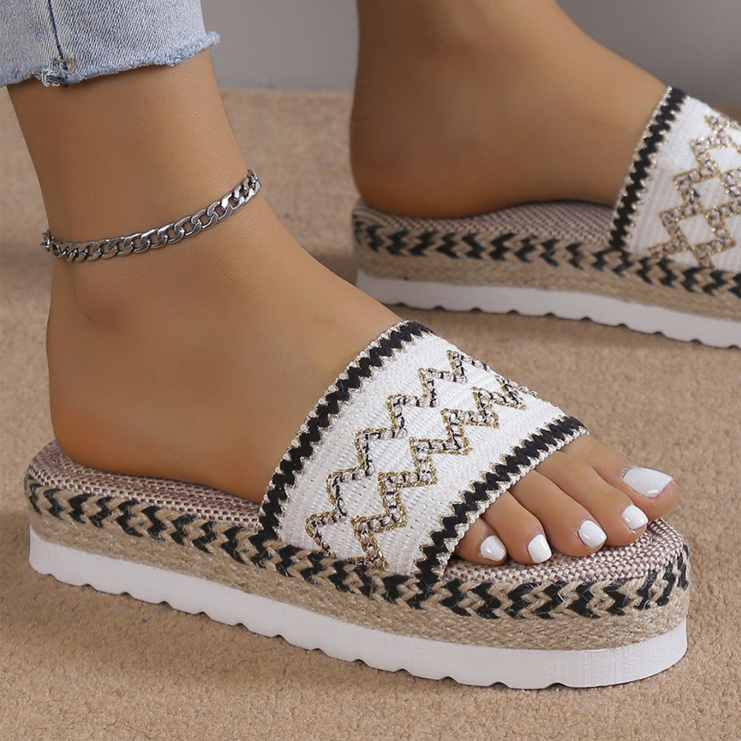 Weave Platform Sandals