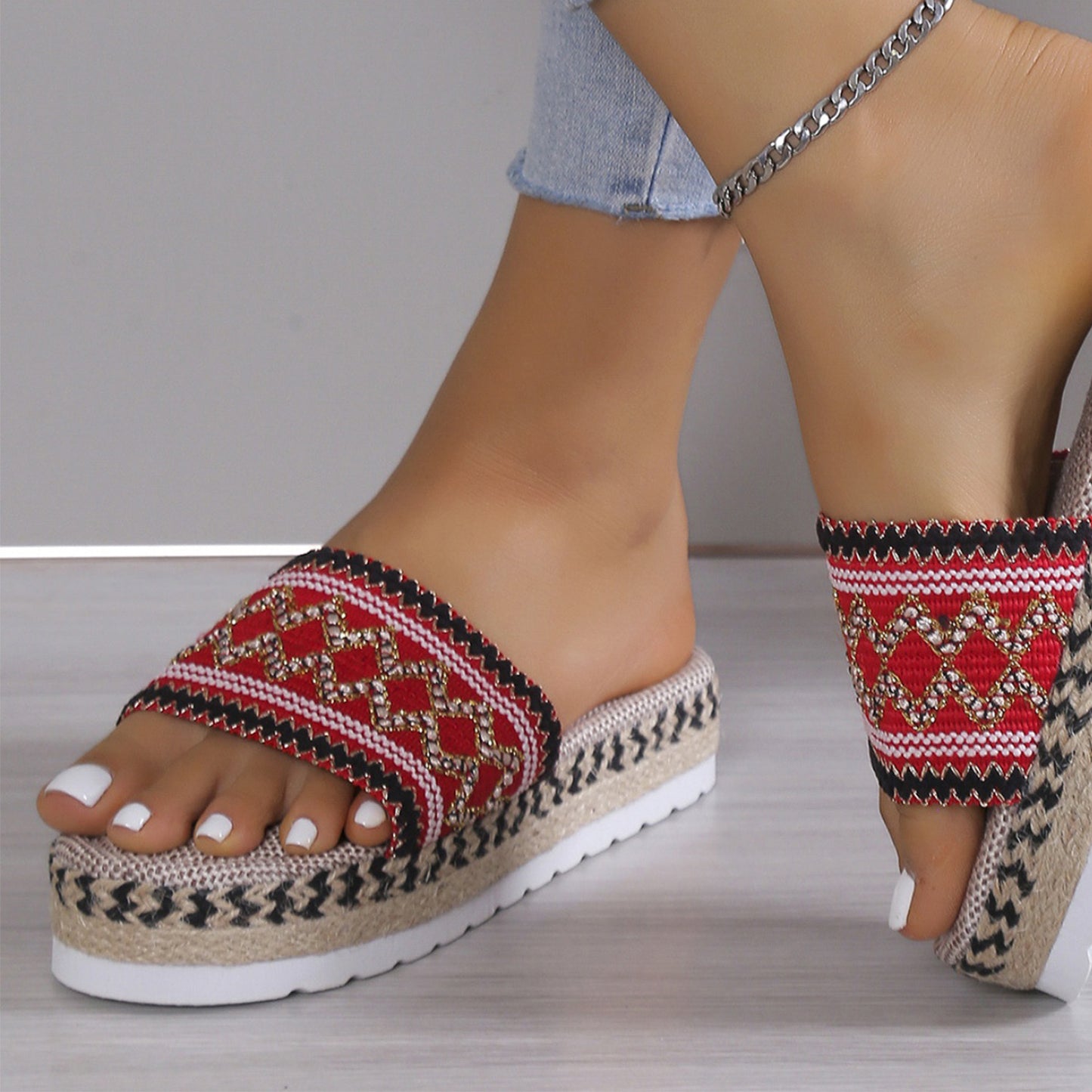Weave Platform Sandals